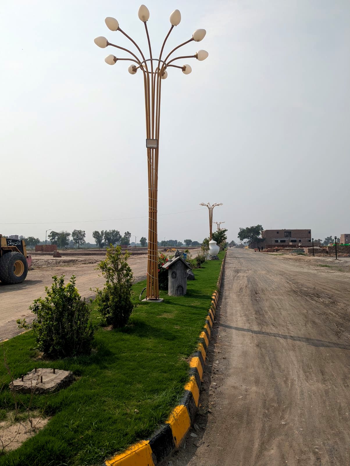 Green belt and street lights