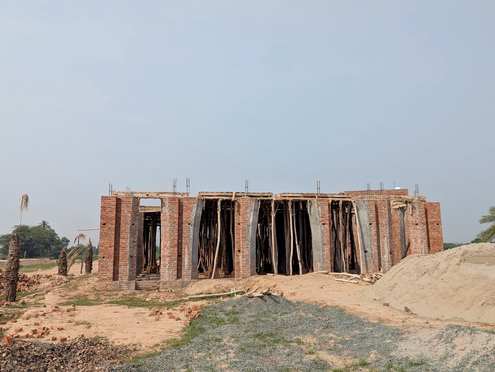 Houses under construction in A Block, real site photo